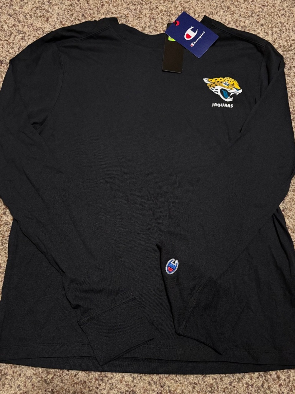 Jacksonville Jaguars Champion Women's Black Core Long-Sleeve T-Shirt size M